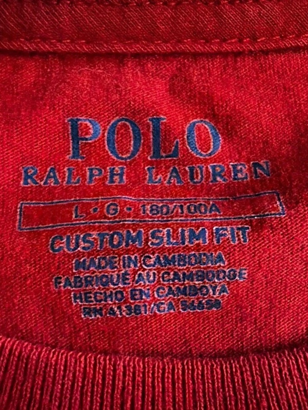 Polo Ralph Lauren Custom Slim Fit Jersey Long-Sleeve T-Shirt Red Large - Picture 3 of 3